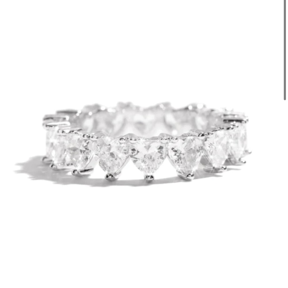 Rhodium Plated All Over Hearts